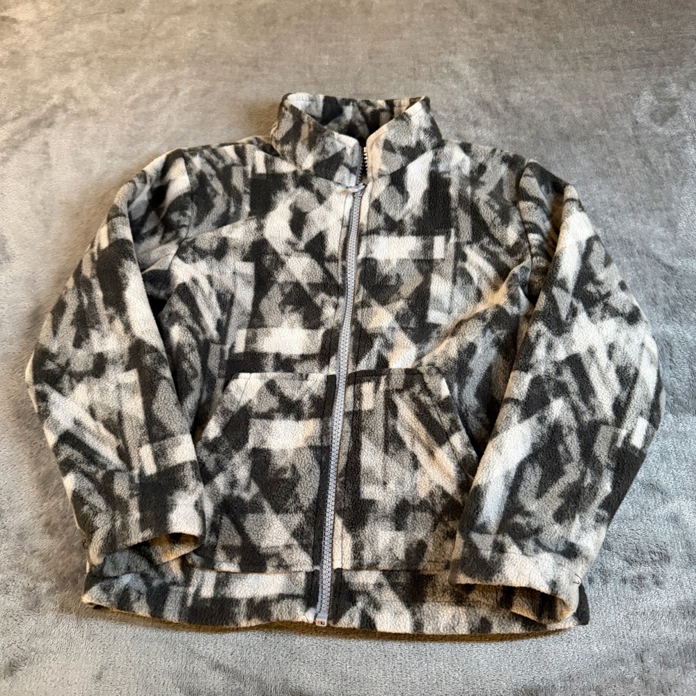 Eddie Bauer Kids Fleece‎ Jacket XS 5/6 Tie Dye Print Zip Up Pockets Outerwear